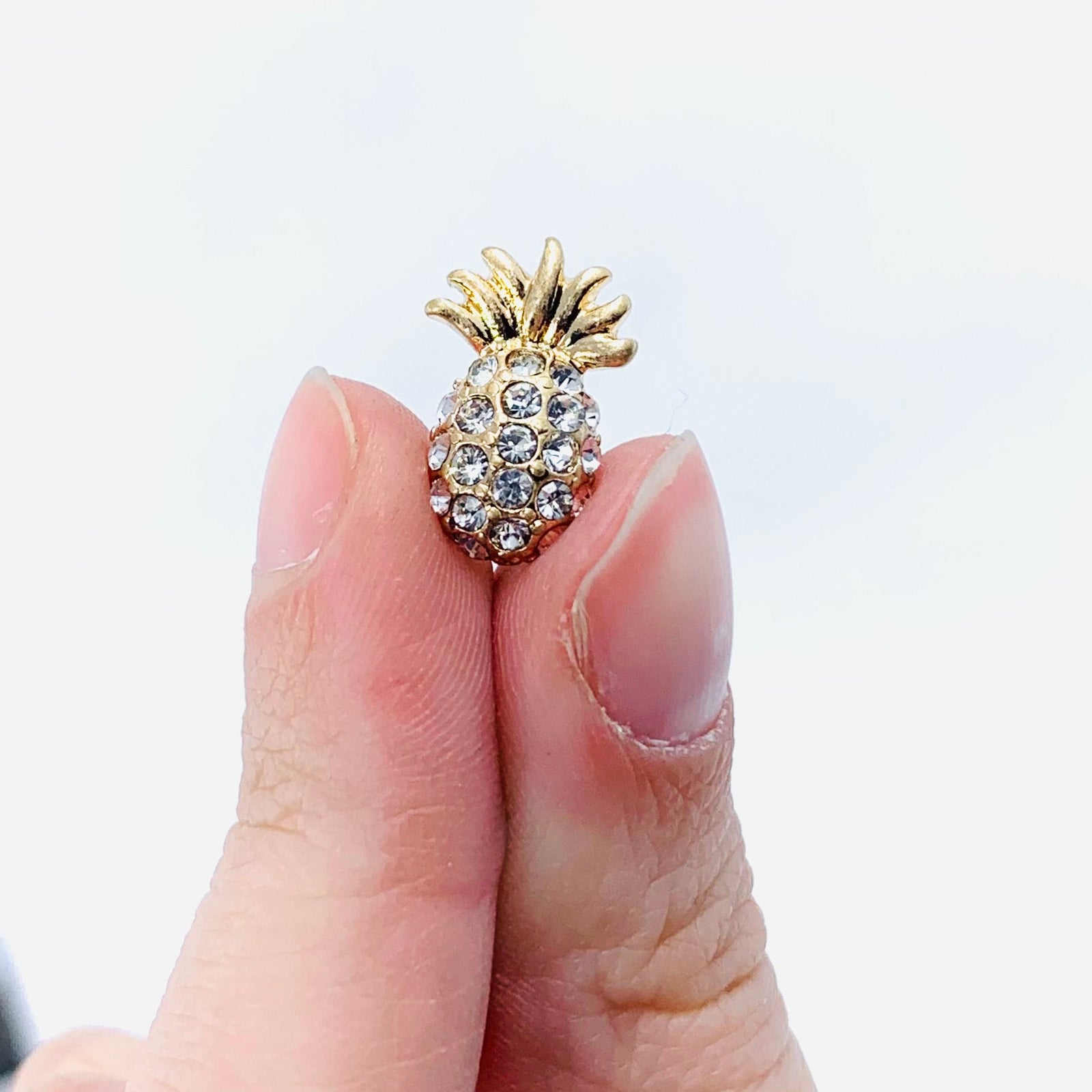 Rhinestone Pineapple Earrings Jewelry Cloie NY 