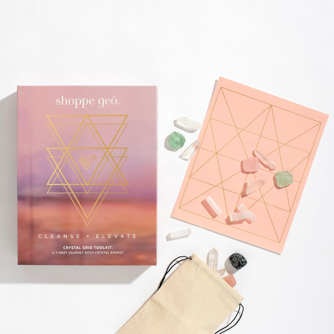 Cleanse + Elevate Crystal Grid Kit Decor Geo Central 