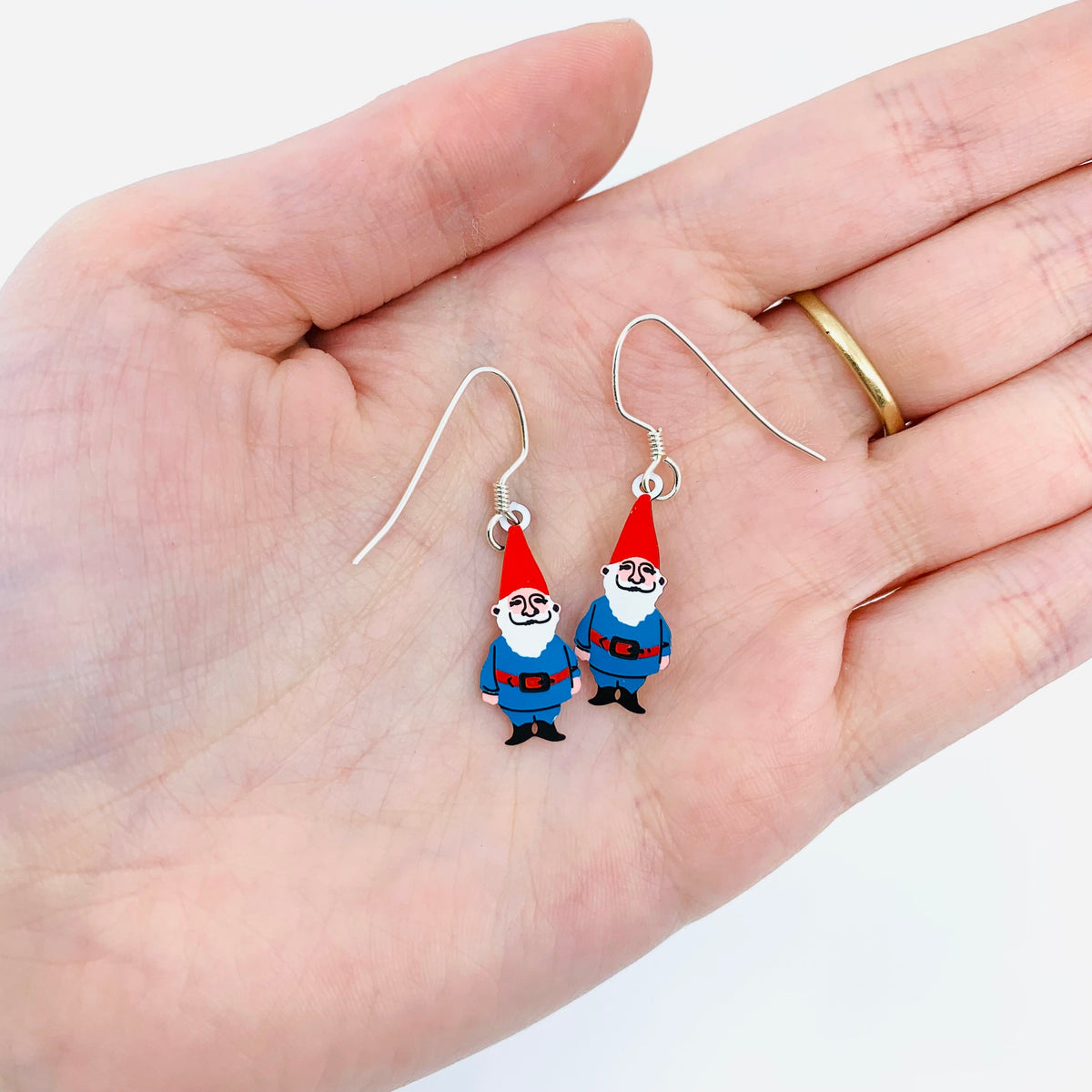 Tiny Whimsical Earrings, Gnome Sienna Sky 
