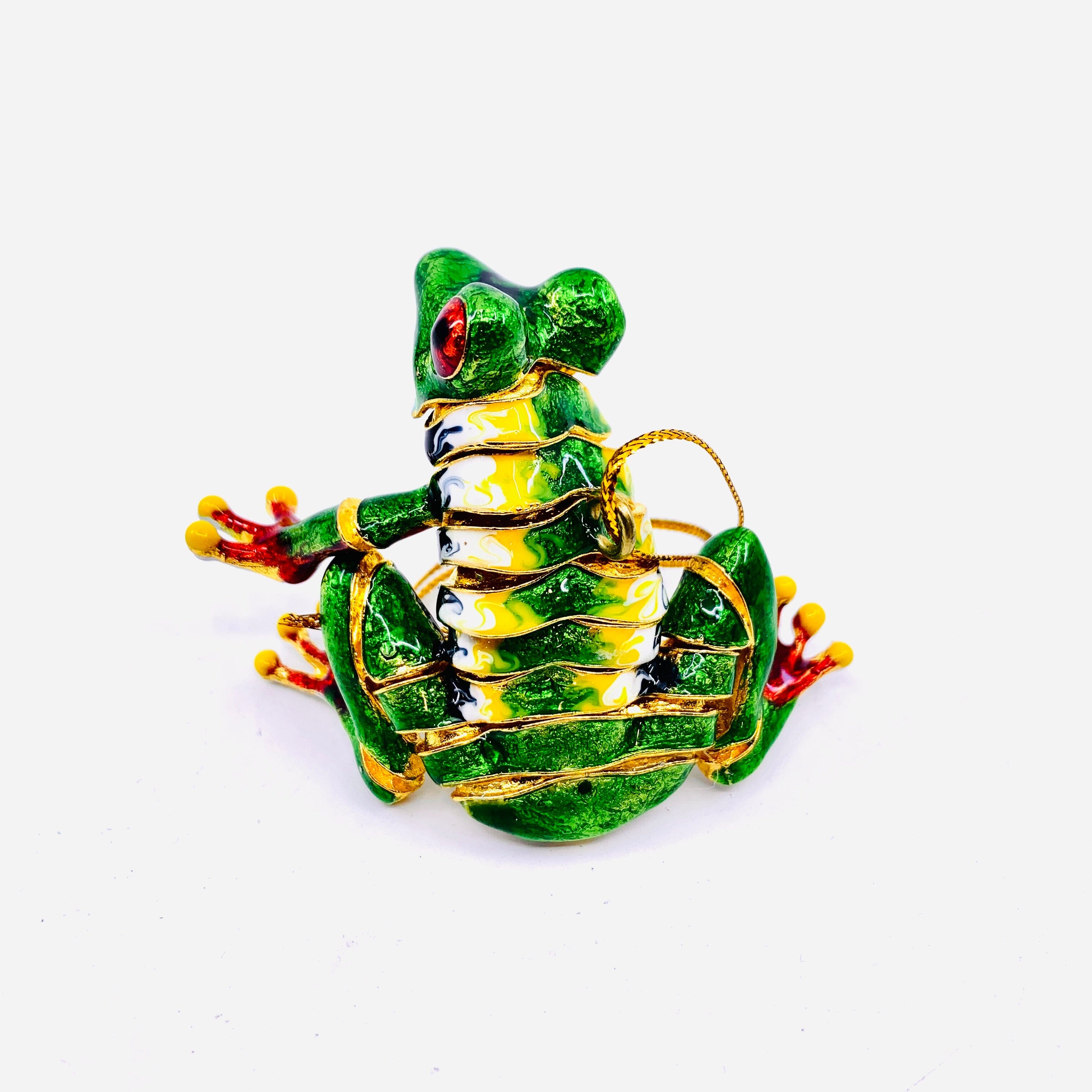 Enamel Motion Ornament 37, Tree Frog - Luke Adams Glass Blowing Studio
