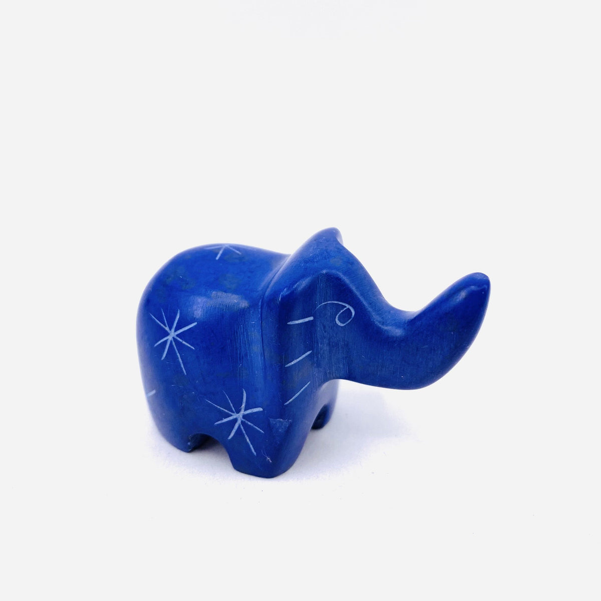 Carved Small Animals, Elephant Venture Imports Blue 