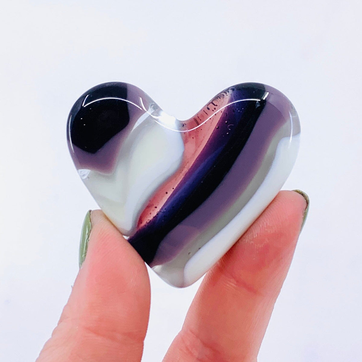 Valentines Fused Pocket Hearts, Violet Miniature Jean 