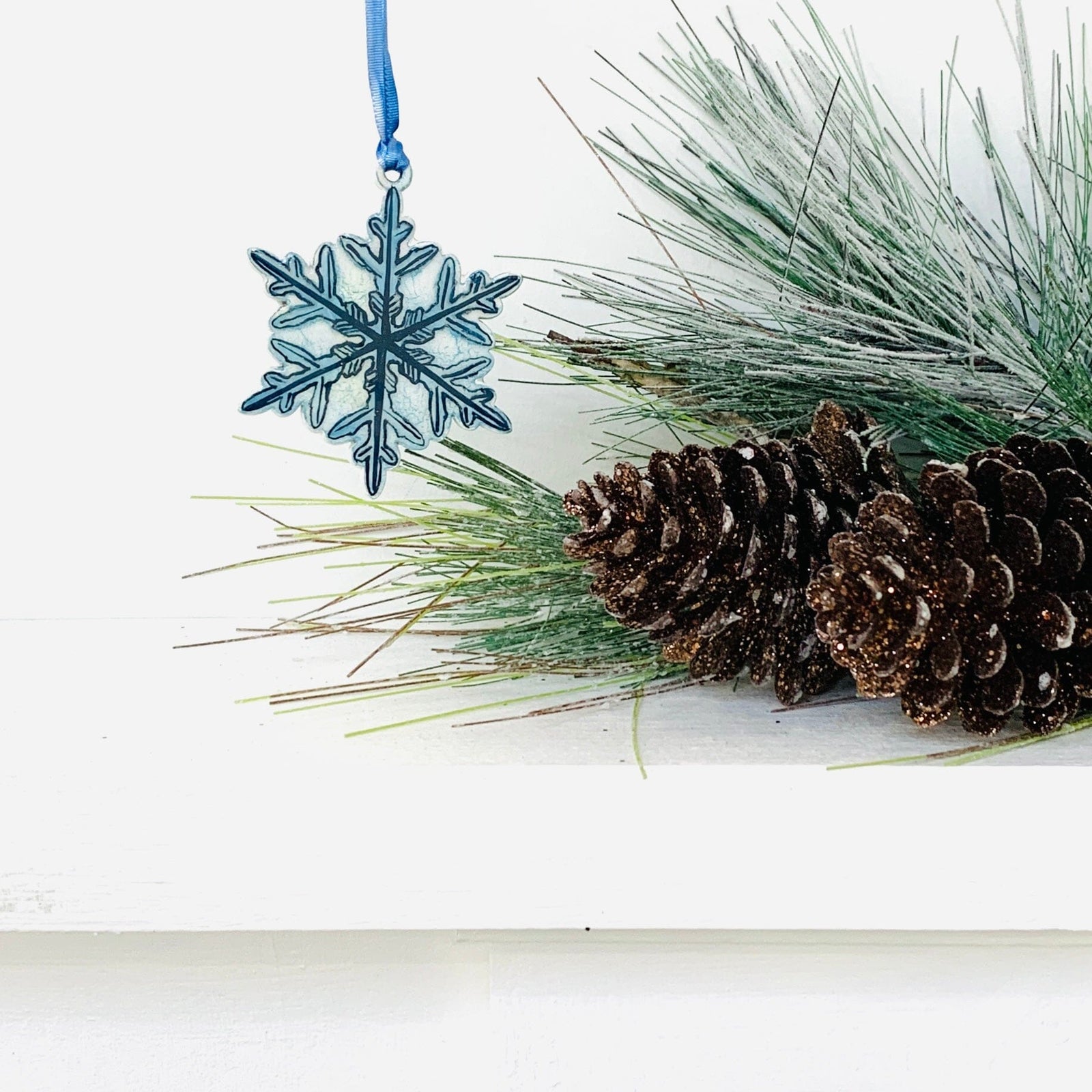 Recycled Wood Ornament, Snowflake Ornament Pam Peana 