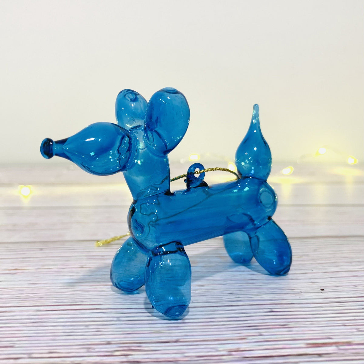 Balloon Dog Glass Ornament Ornament Glitterville Blue 