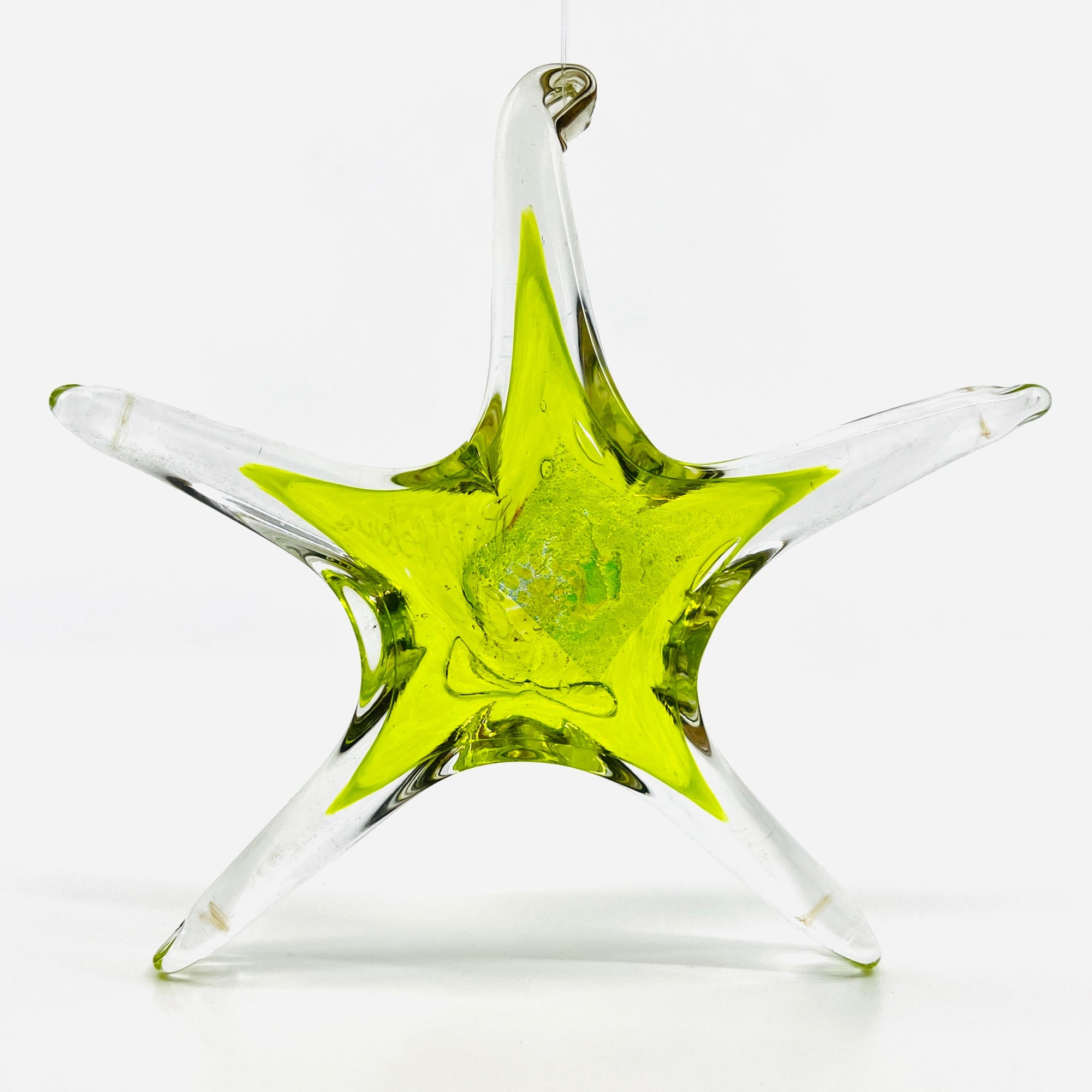 Star Ornament, Peridot Suncatcher Luke Adams Glass Blowing Studio 