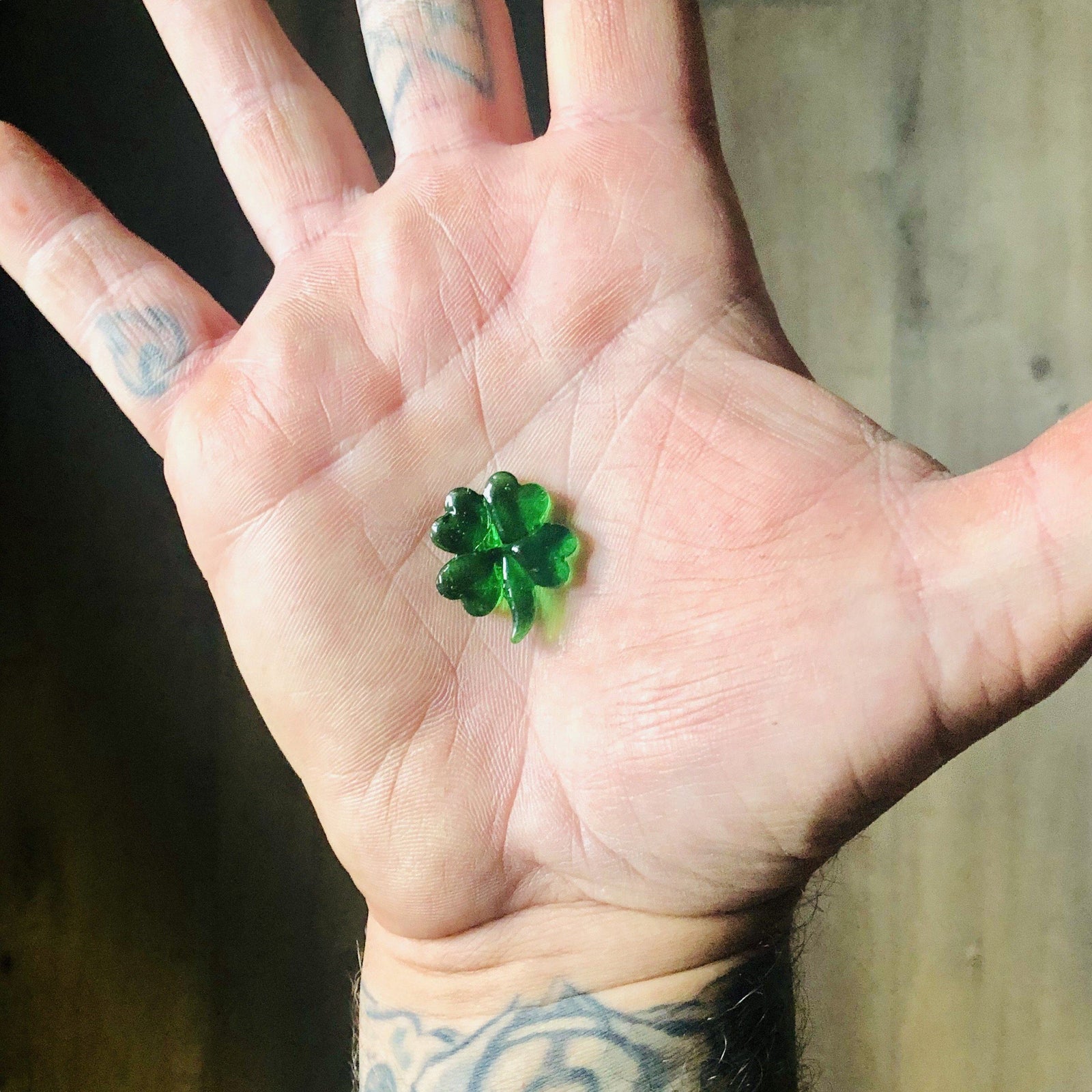 Lucky Glass Pocket Clover Luke Adams Glass Blowing Studio 