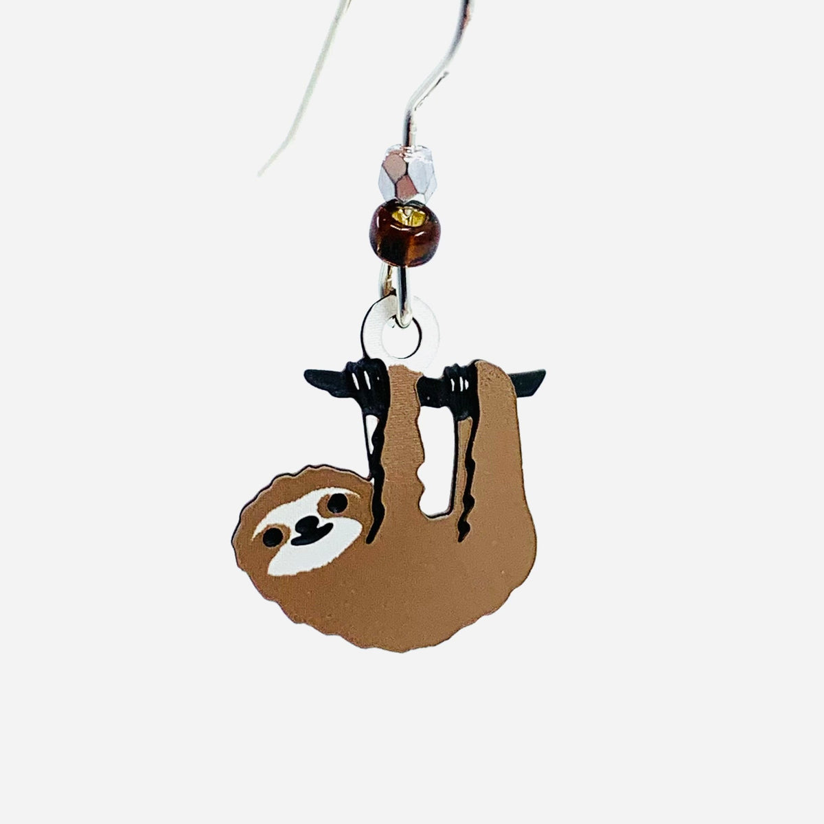 Tiny Whimsical Earrings, Sloth Sienna Sky 