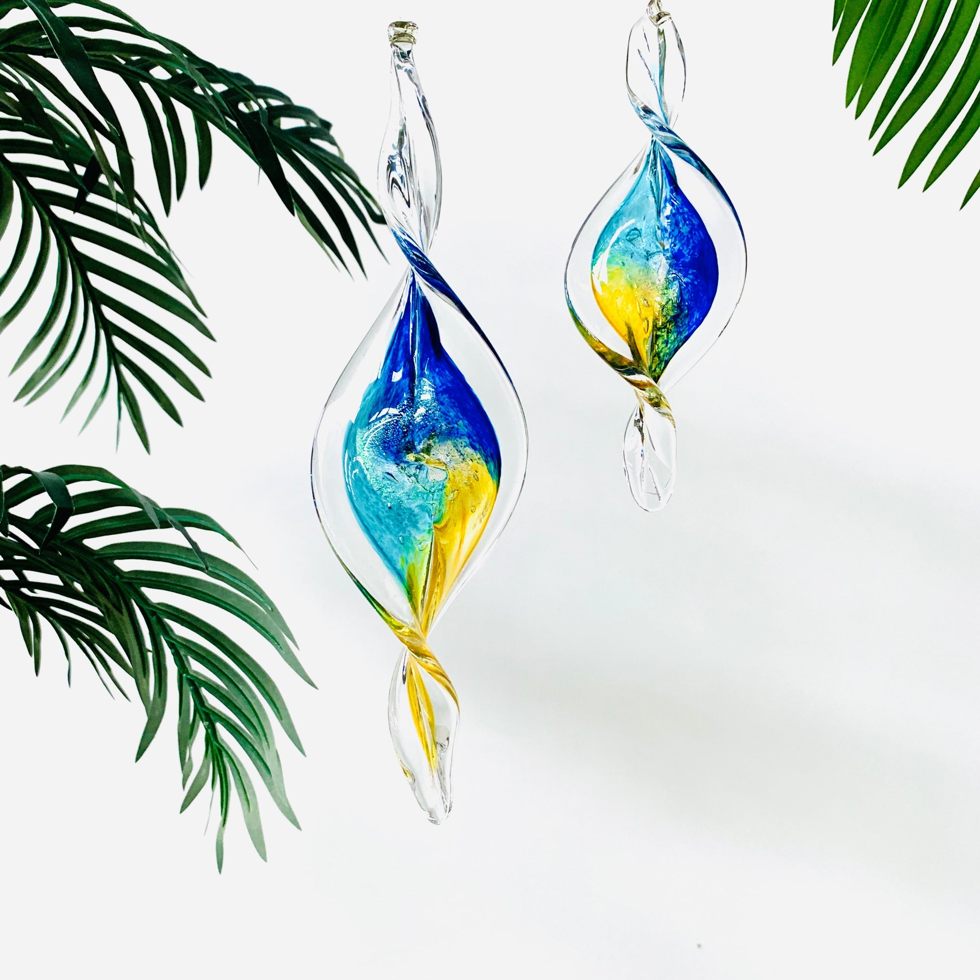 Spiral Ornament, Ocean Tide Suncatcher Luke Adams Glass Blowing Studio 