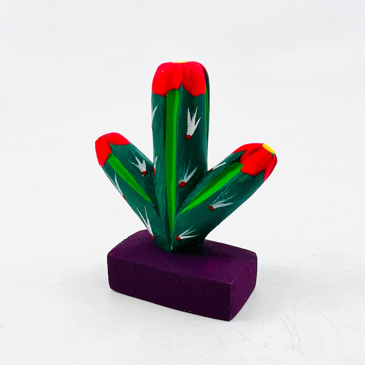 Oaxacan Wood Carved Animal, Cactus 99 Miniature Earth View 