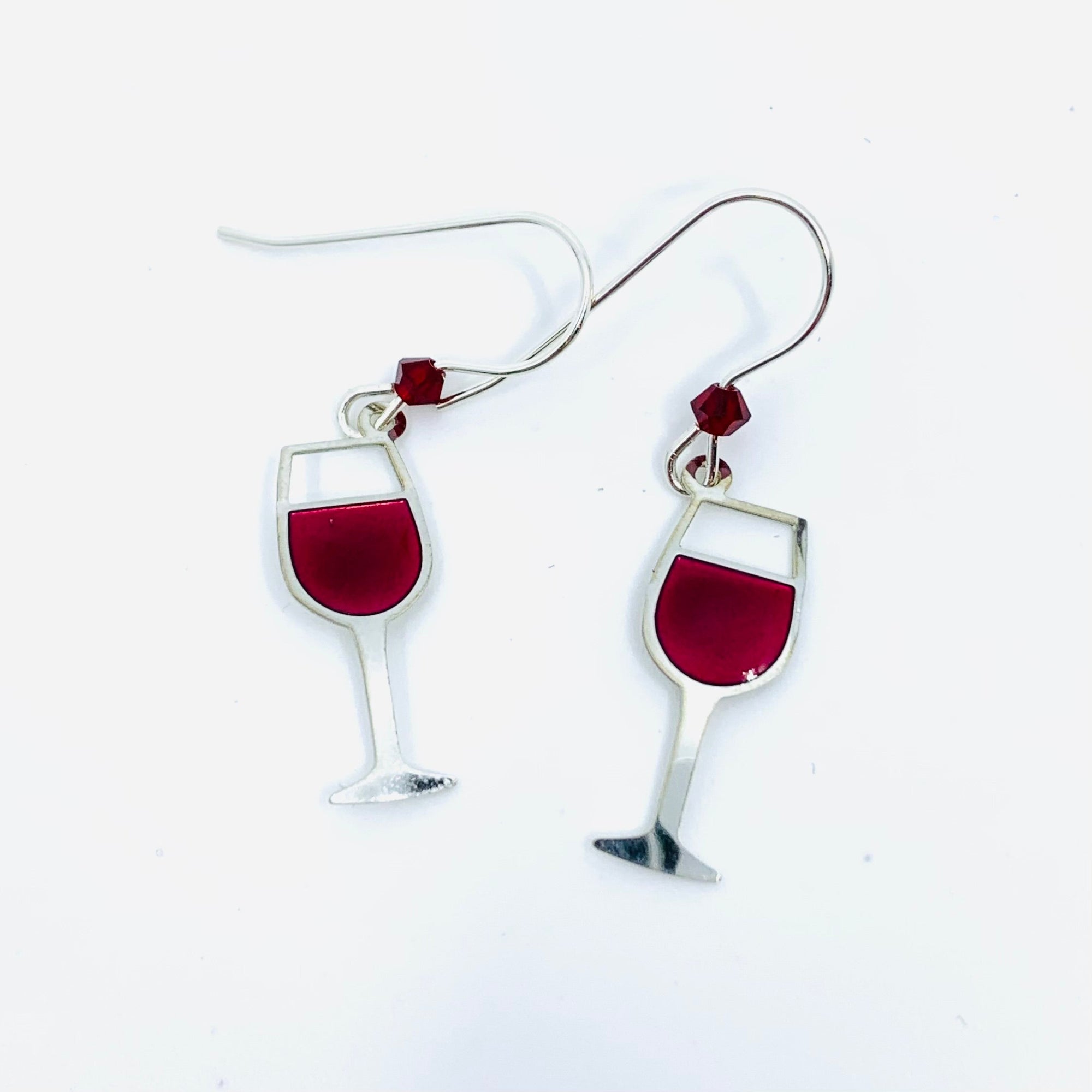 Tiny Whimsical Earrings, Wine Glasses Sienna Sky 