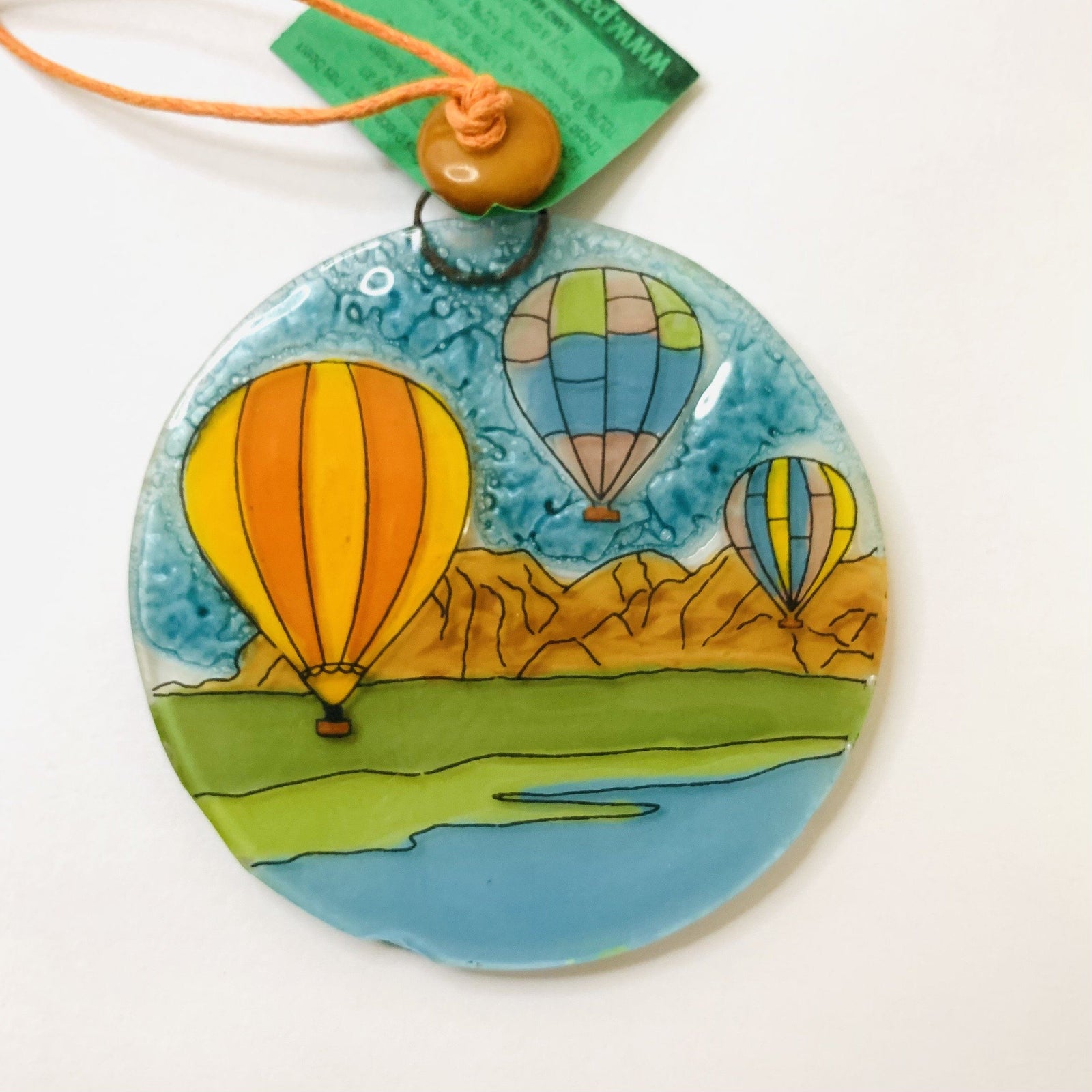 Fair Trade Ornament 169 Hot Air Balloons Over Canyon Ornament Pam Peana 