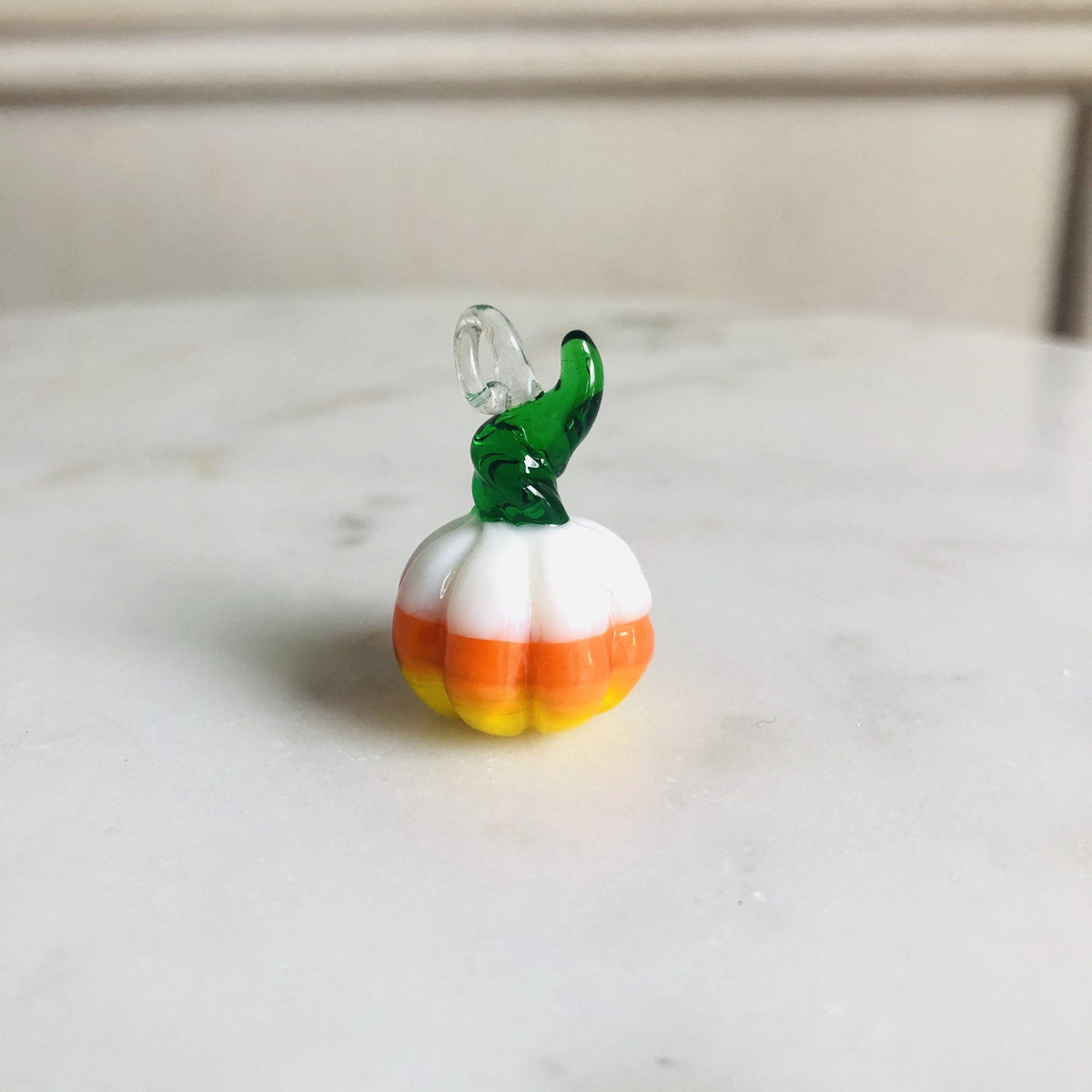 Even Tinier Tiniest Glass Pumpkin Luke Adams Glass Blowing Studio Candy Corn 