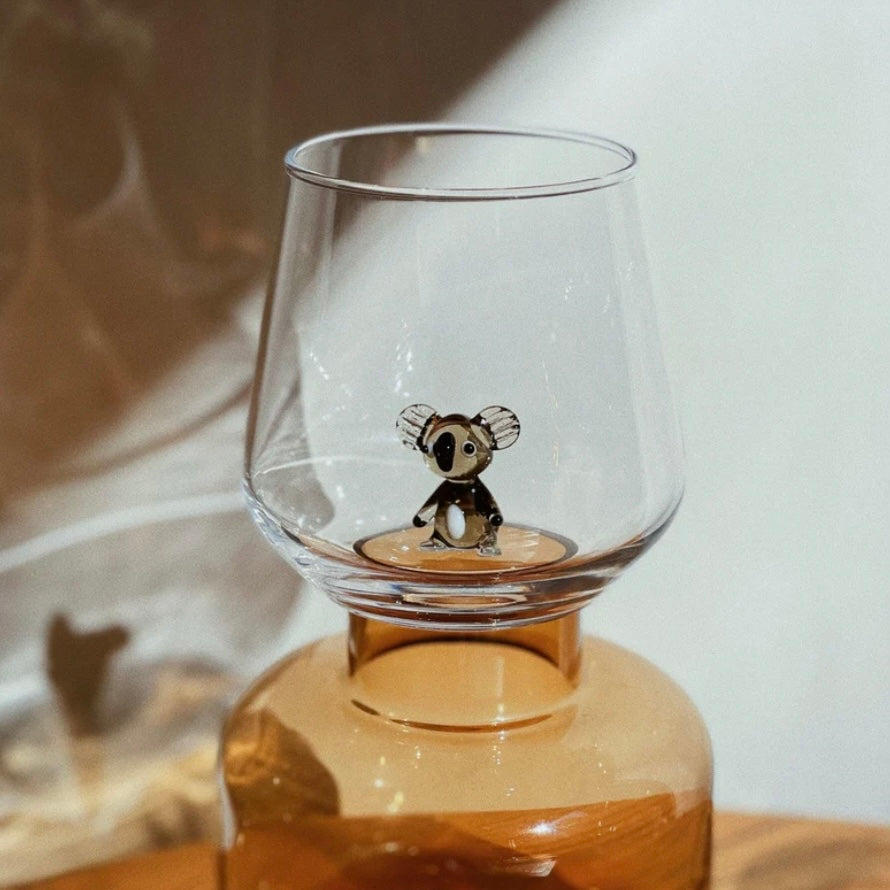 Tiny Animal Wine Glass, Koala Decor MiniZoo 
