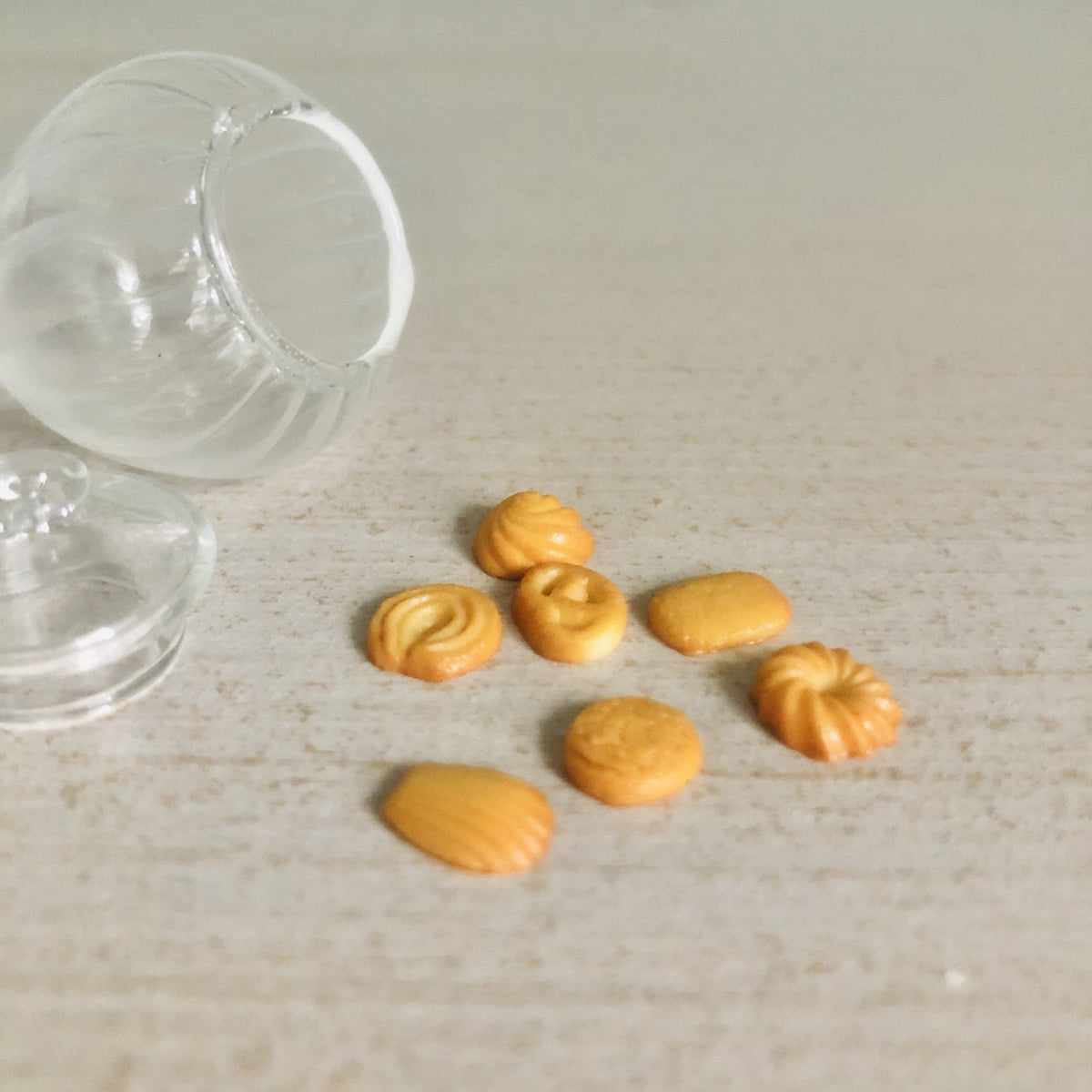 Tiny Glass Biscotti Jar Miniature Luke Adams Glass Blowing Studio Tin Tub Cookies 
