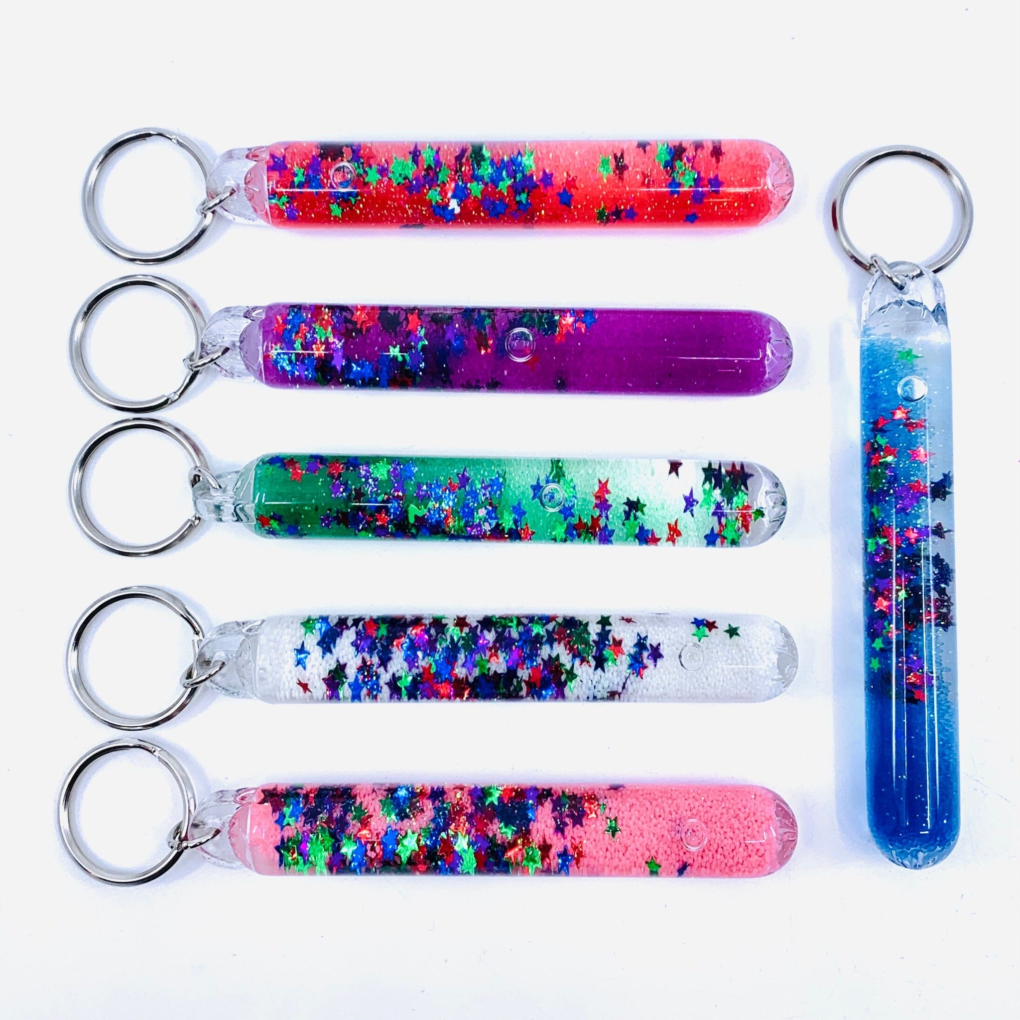 Glitter Sparkle Keychains - Luke Adams Glass Blowing Studio