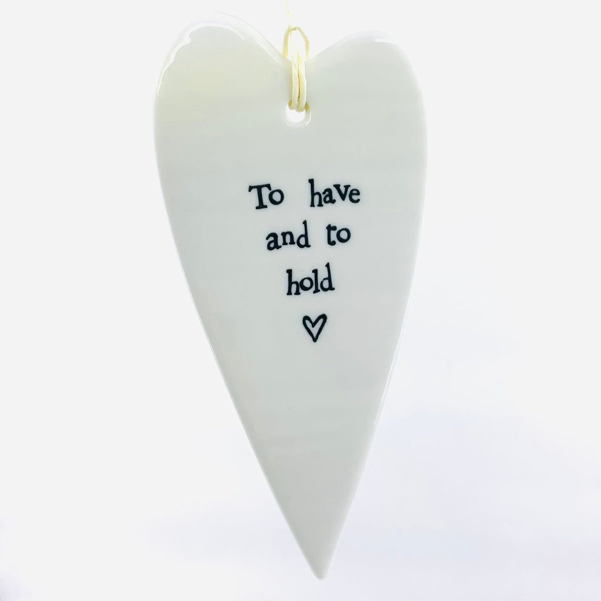 Porcelain Heart Sentiments Ornament Two&#39;s Company To have and to hold 