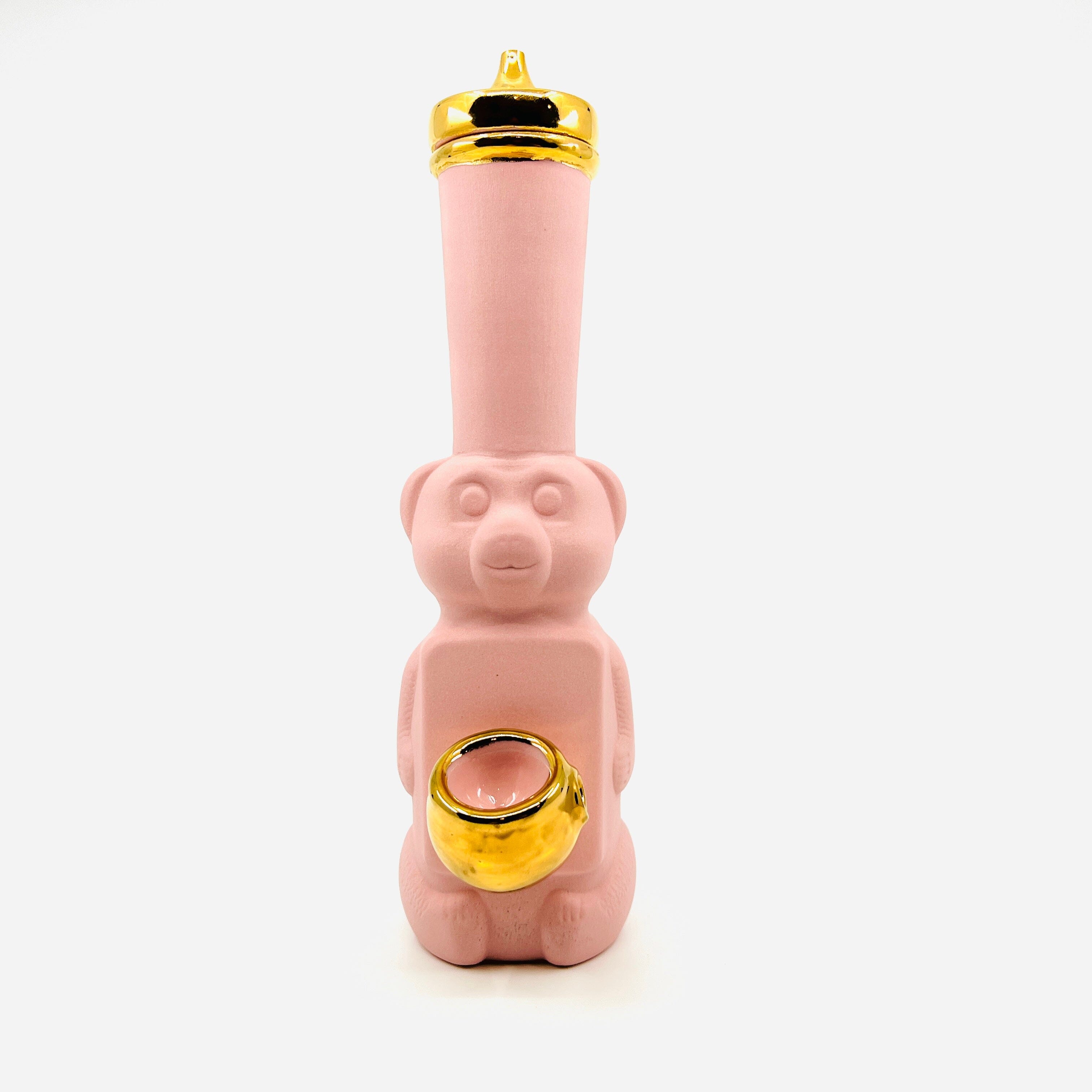 22k Gold Honey Bear Pipe - Luke Adams Glass Blowing Studio 22k Gold Honey Bear Pipe - Luke Adams Glass Blowing Studio