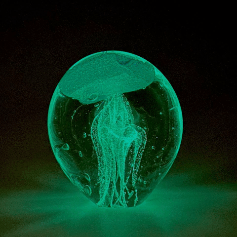 Glow in the Dark Jellyfish Bubble Paperweight, Blue Decor Chesapeake Bay 