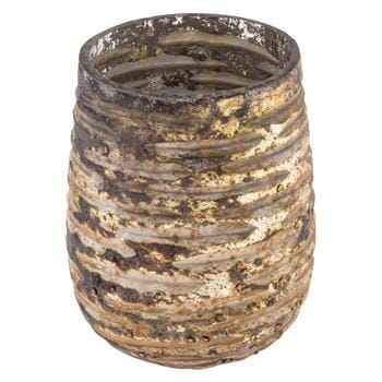 Rustic Mercury Glass Votive, Medium Barrel Decor Karma 