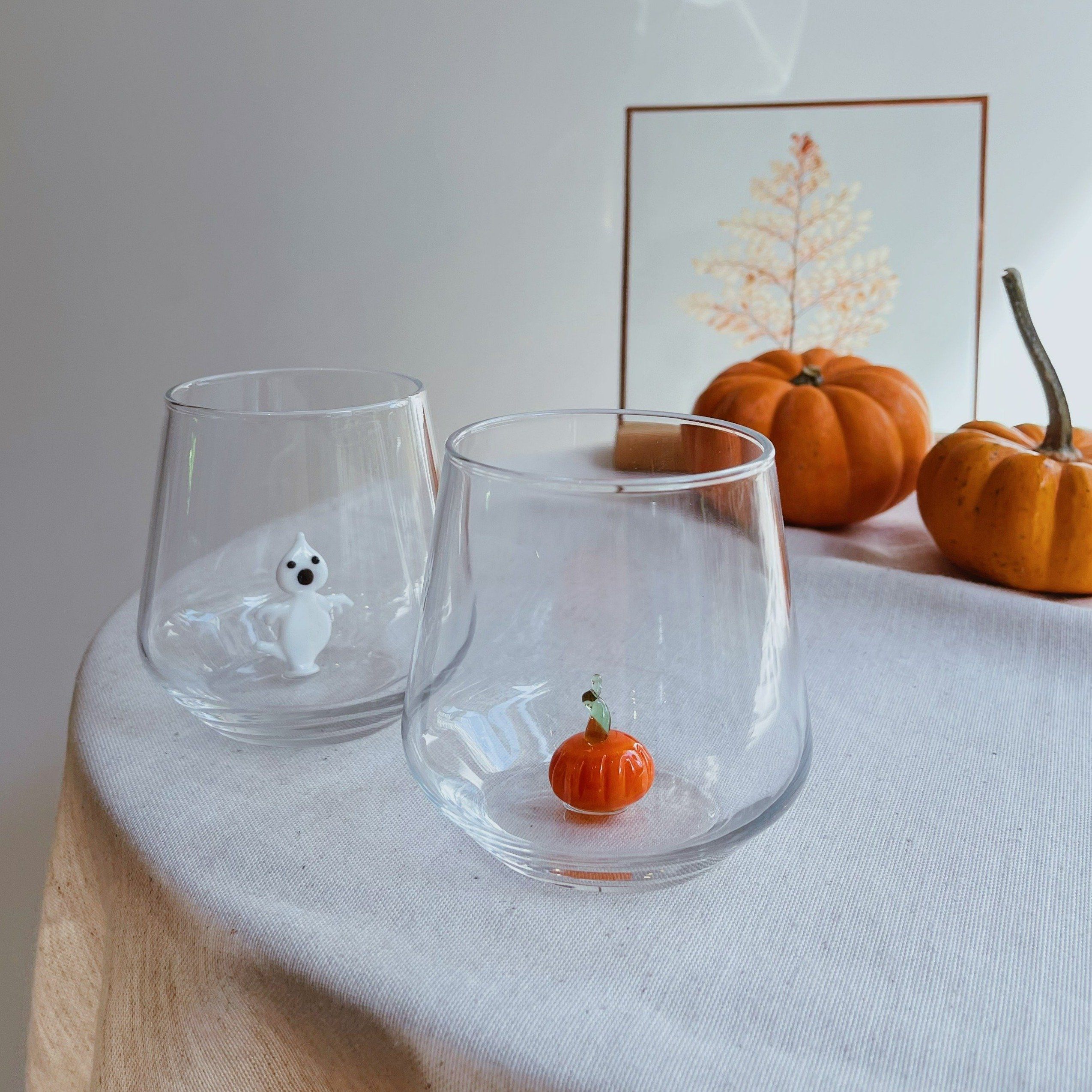 DIY Halloween Pumpkin Drinking Glasses