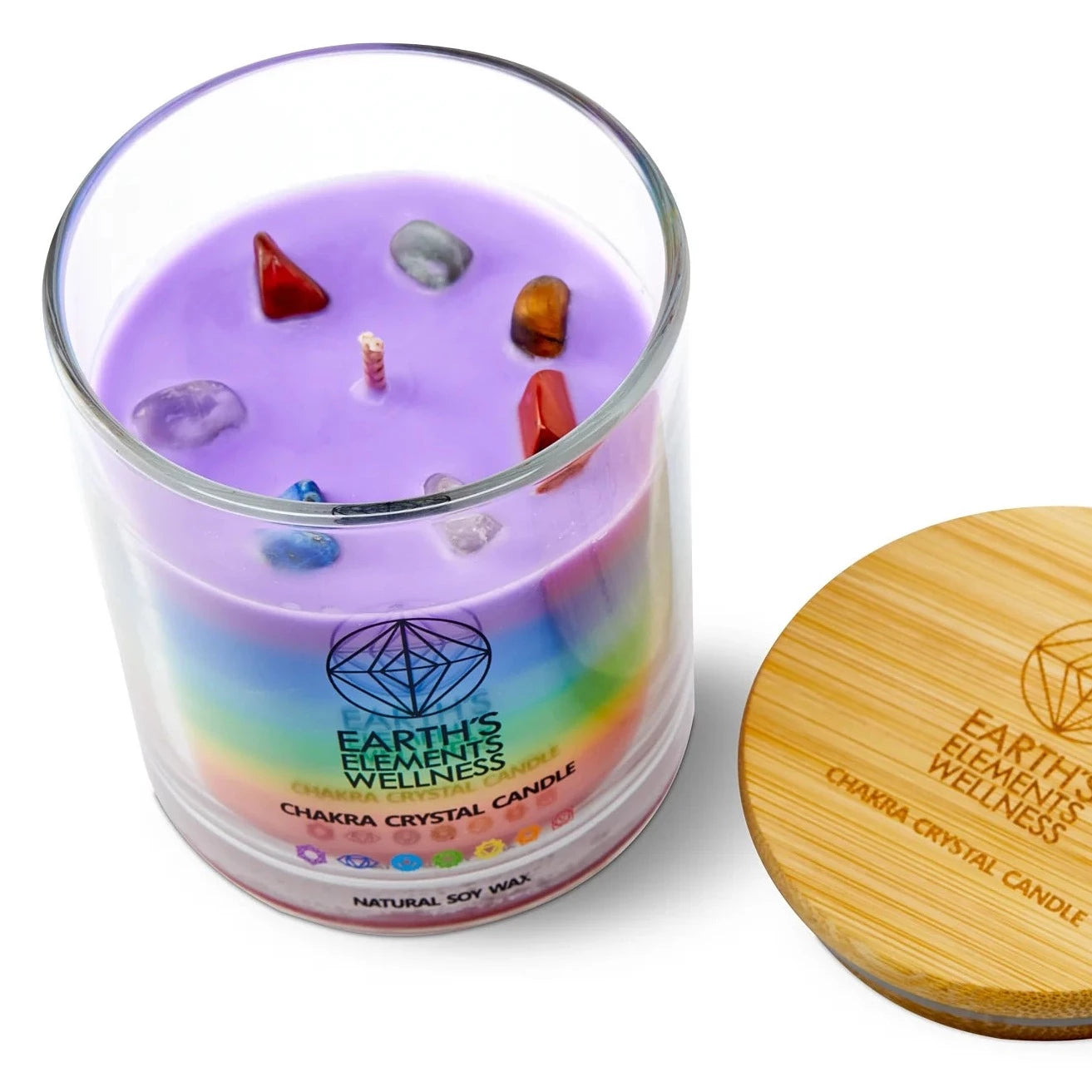 Crystal Candle, Chakra Decor Earth's Elements 