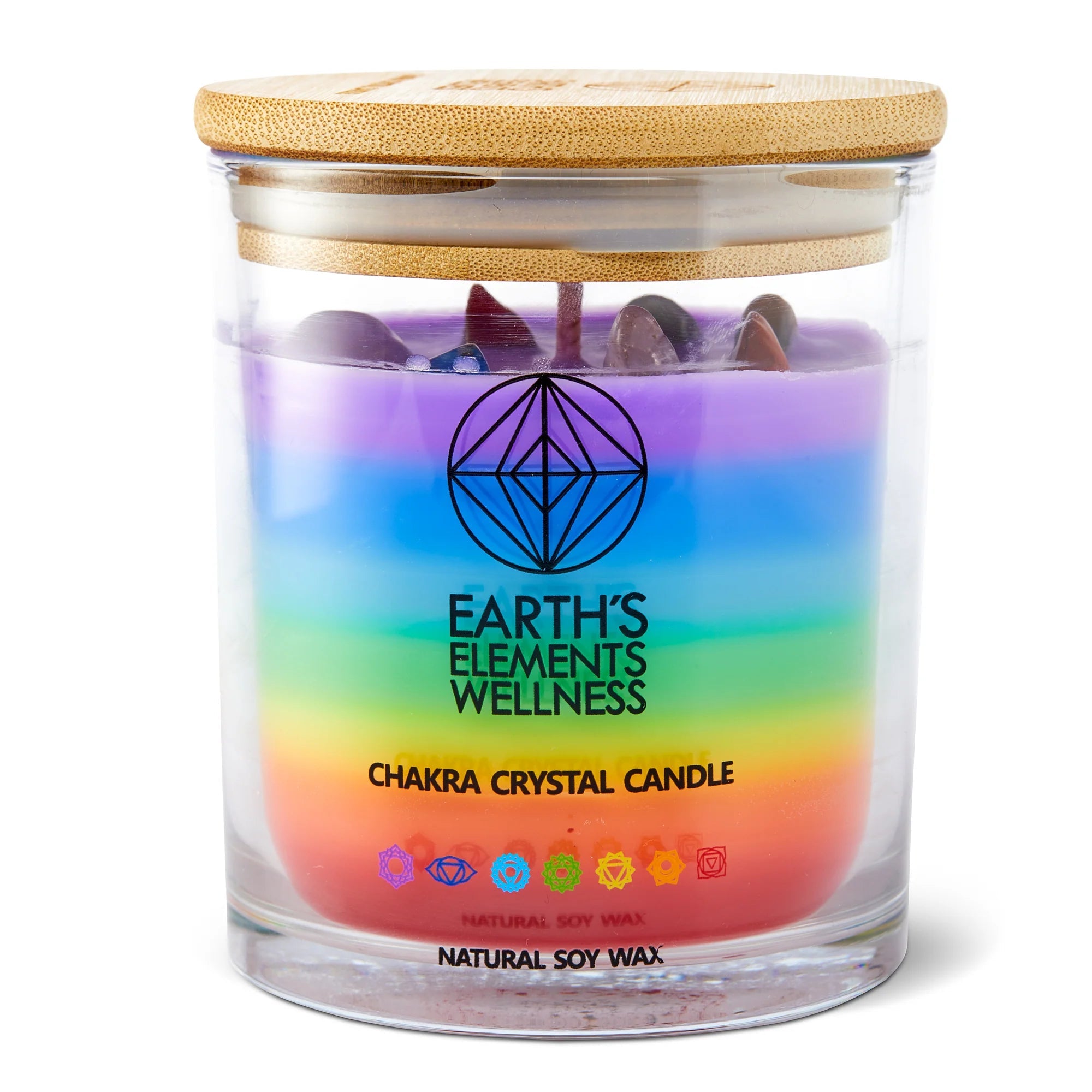 Crystal Candle, Chakra Decor Earth's Elements 